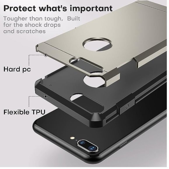 ImpactStrong iPhone 7/8 Case, Heavy Duty Dual Layer Protection Cover Heavy Duty - Picture 9 of 11